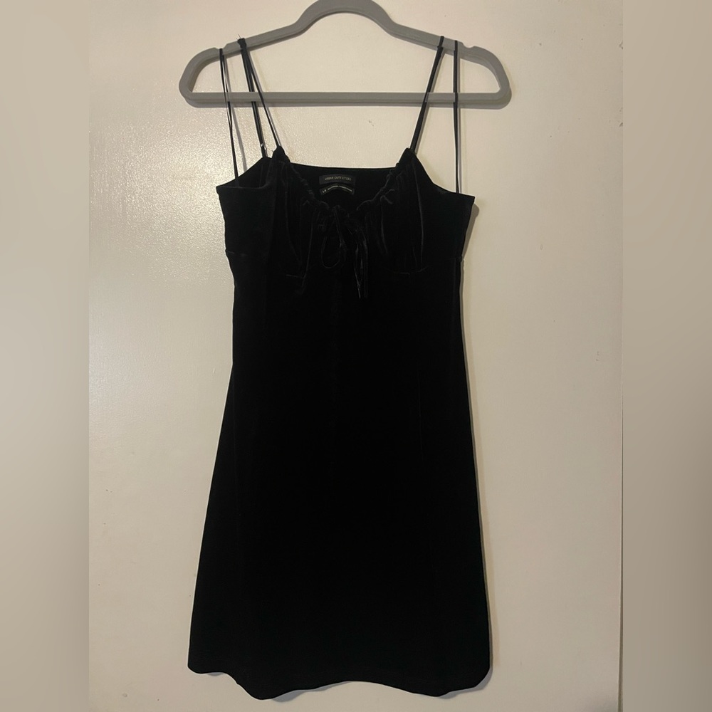 Strappy, velvet black dress